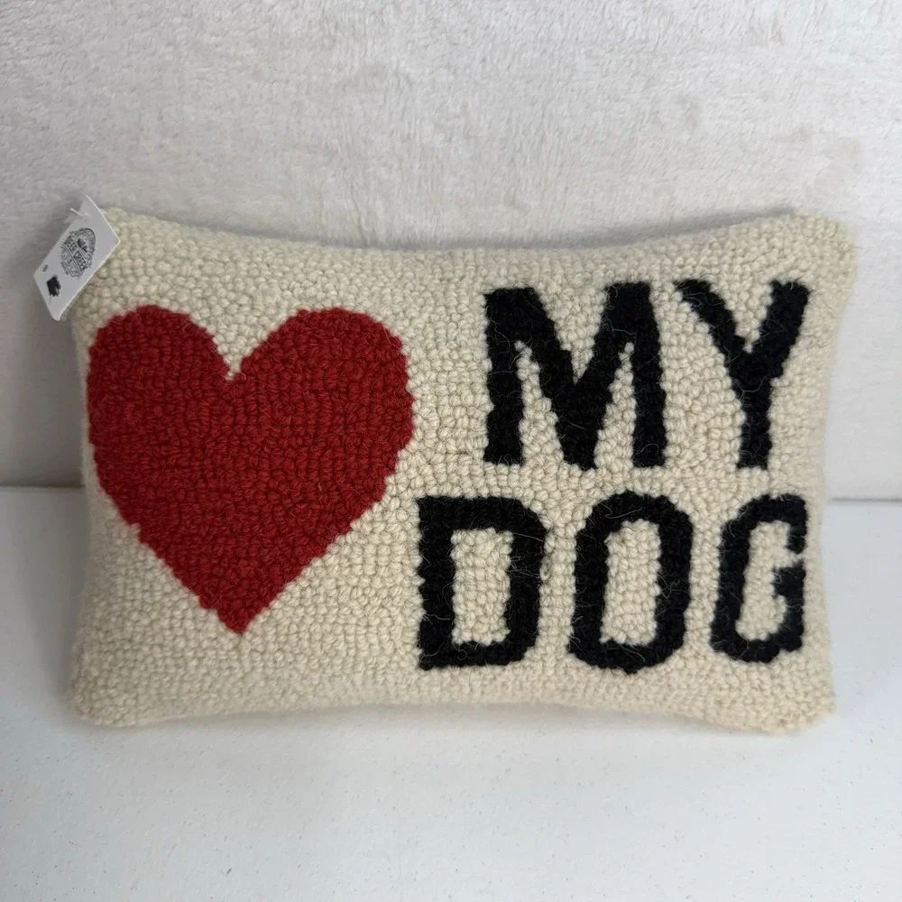I Love My Dog Throw Pillow 8